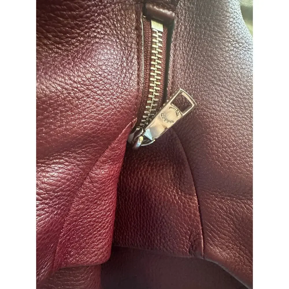 Coach Phoebe Hobo Bag Berry Pebbled Leather Tote Burgundy Wine Purse Shoulder - Picture 11 of 13